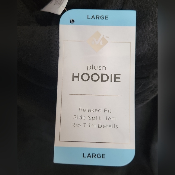 NWT Soft Plush Warm Cozy Hooded Tunic Top, Black Large, Members Mark - Picture 5 of 7